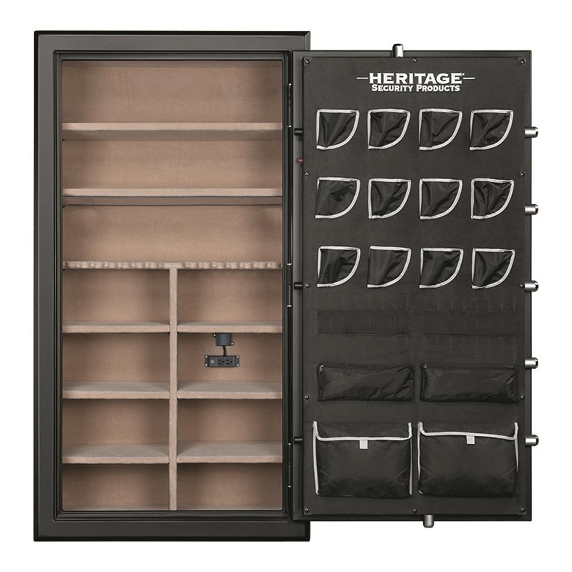 Heritage 64 Gun Fire and Waterproof Safe with Electronic Lock, Black