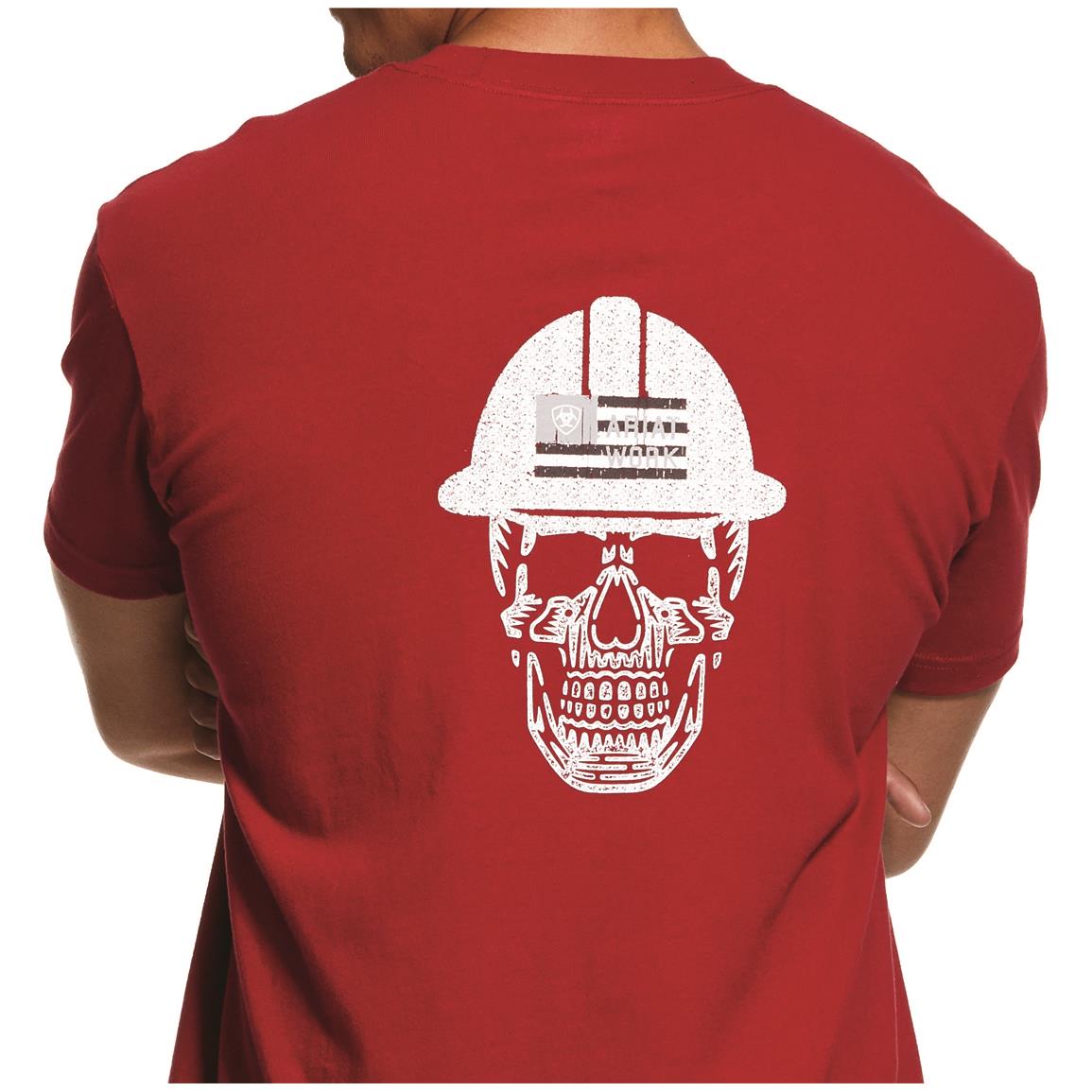 Ariat Men's Rebar CottonStrong Roughneck Graphic Shirt, Rio Red