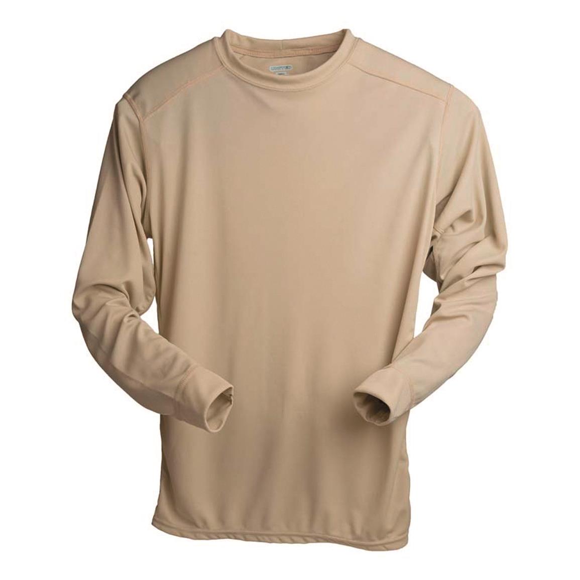 U.S. Military Surplus FWDfit Layer 4 ECW Long-sleeve Base Layer Shirt, New, Sand