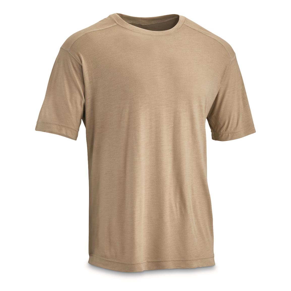 U.S. Military Surplus Fortiflame Layer I Short Sleeve Base Layer Shirt, New, Sand
