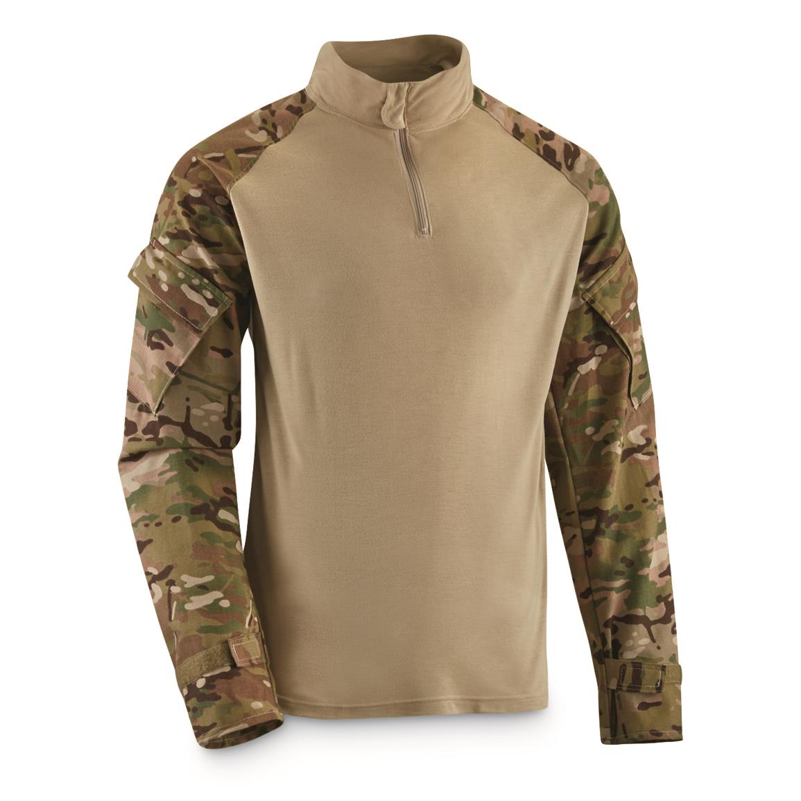 U.S. Military Surplus Fortiflame Layer 2 Long-sleeve Quarter-zip Shirt, New, Sand