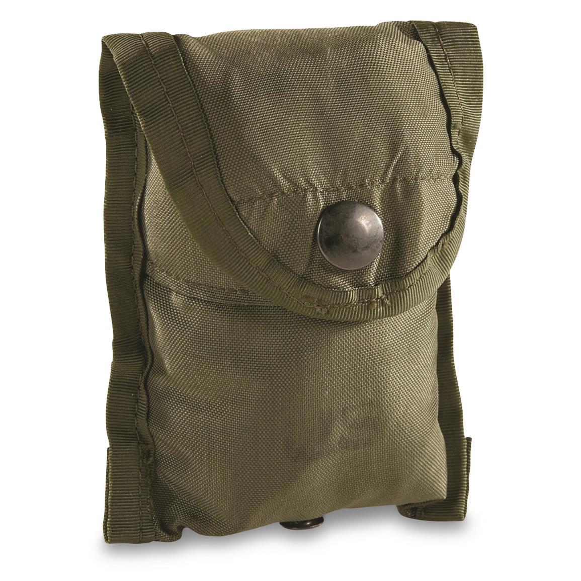 U.S. Military Surplus LC-1 ALICE Compass Pouches, 4 Pack, Used, Olive Drab