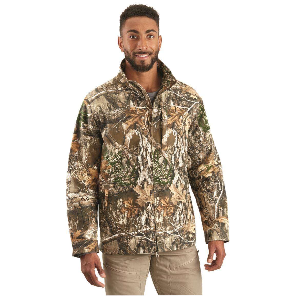 Mens Camouflage Real Tree Camo Fleece Hooded Hunting Jacket Shooting Coat