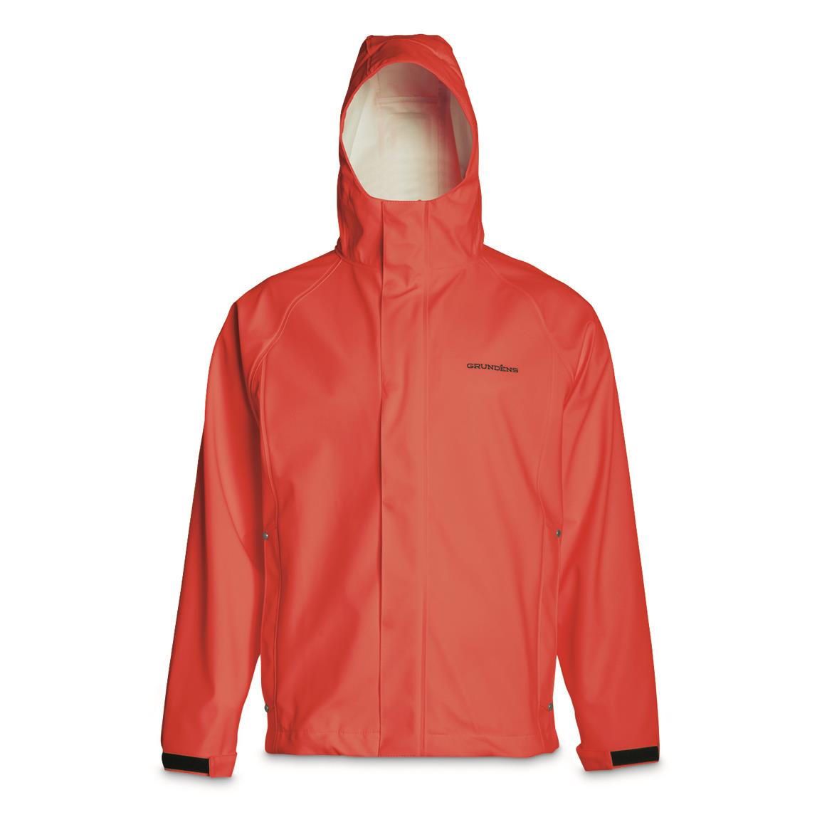 Grundens Men's Neptune 319 Commercial Fishing Waterproof Jacket, Orange
