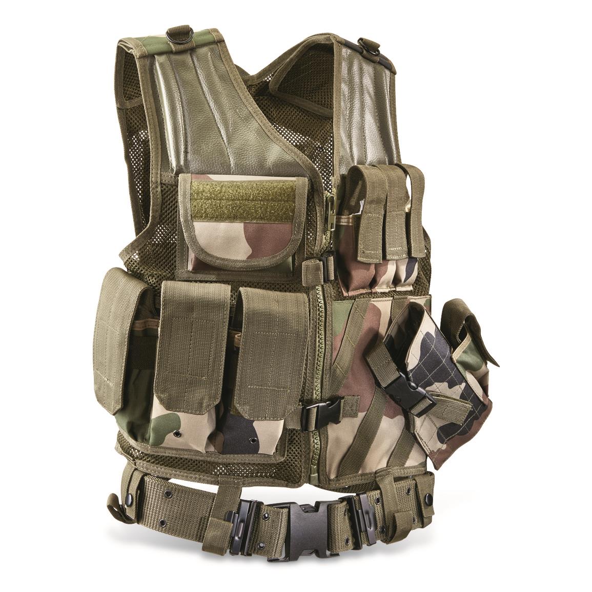 Mil-Tec CCE Camo Combat Vest with Belt, CCE Camo