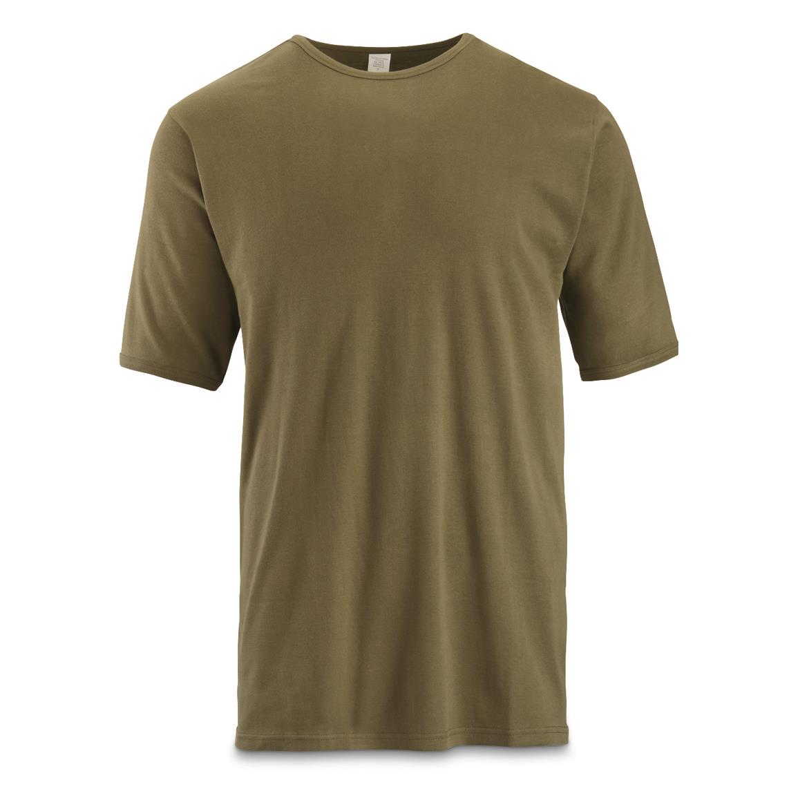 Belgian Military Surplus Cotton T-Shirts, 2 Pack, Like New, Olive Drab