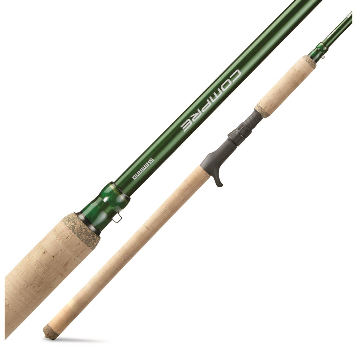 Shimano 6' 6" Casting Medium Heavy Action Fast Green Fishing Rod w/7 Guides 