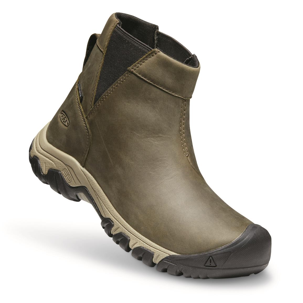 KEEN Women's Greta Chelsea Waterproof Insulated Boots, 200 Grams, Olive/timberwolf