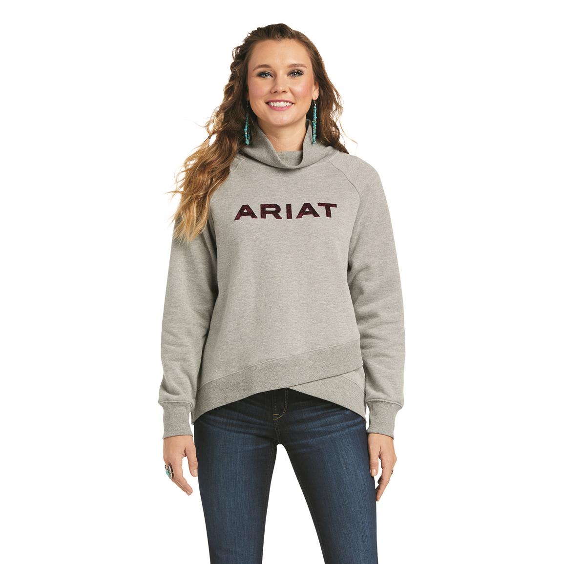 Ariat Womens Real Crossover Sweatshirt, Heather Gray
