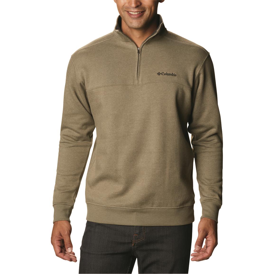 Columbia Men's Hart Mountain II Half-zip Sweatshirt, Stone Green