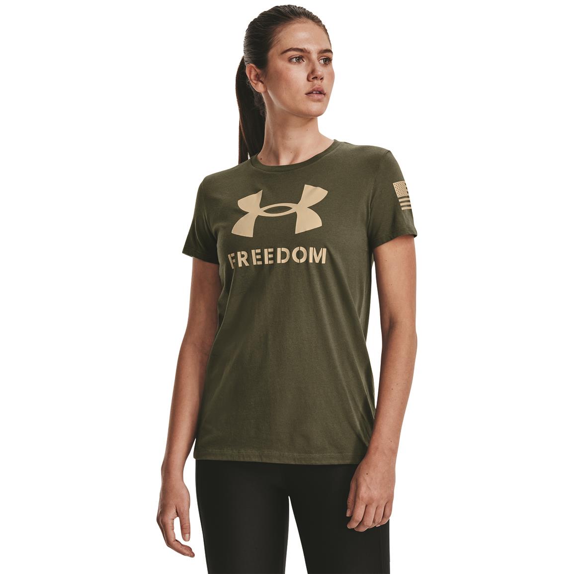 Under Armour Women's UA Freedom Logo T-shirt, Marine OD Green