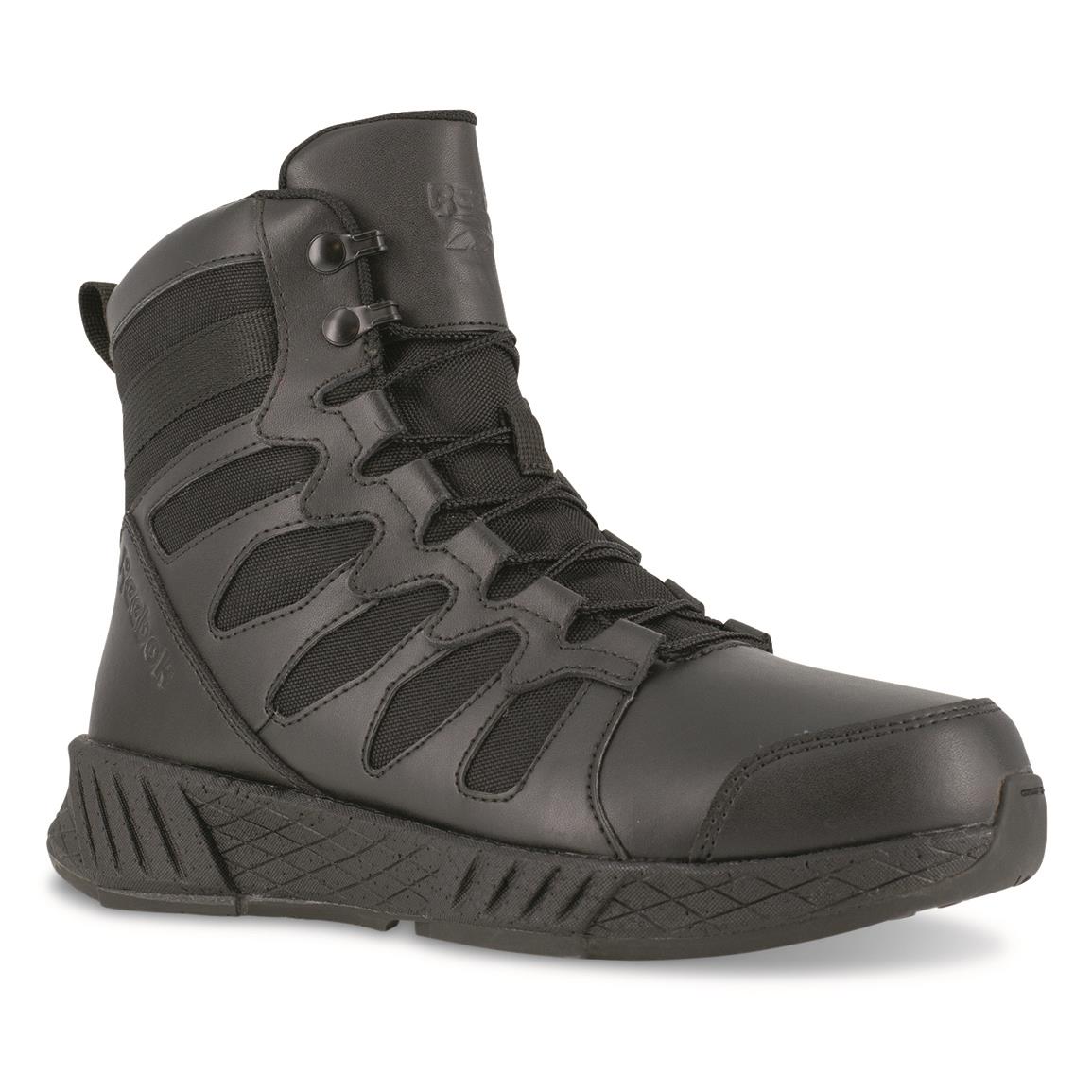 Reebok Men's 6" Floatride Energy Side-zip Tactical Boots, Black