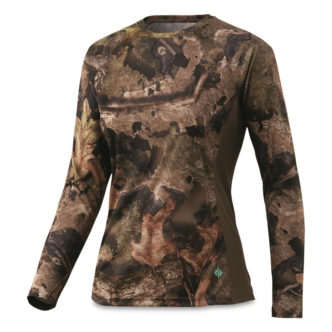NOMAD Women's Pursuit Camo Long-Sleeve Hunting Shirt, Mossy Oak Droptine