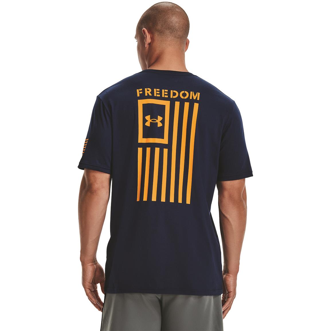 Under Armour Men's Freedom Flag Shirt, Academy/Steeltown Gold