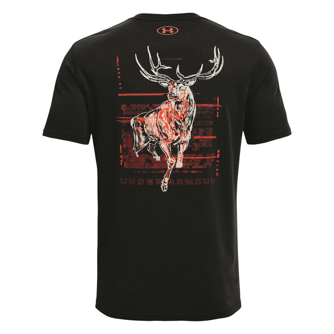 Under Armour Men's Elk Skullmatic Shirt, Black/phoenix Fire