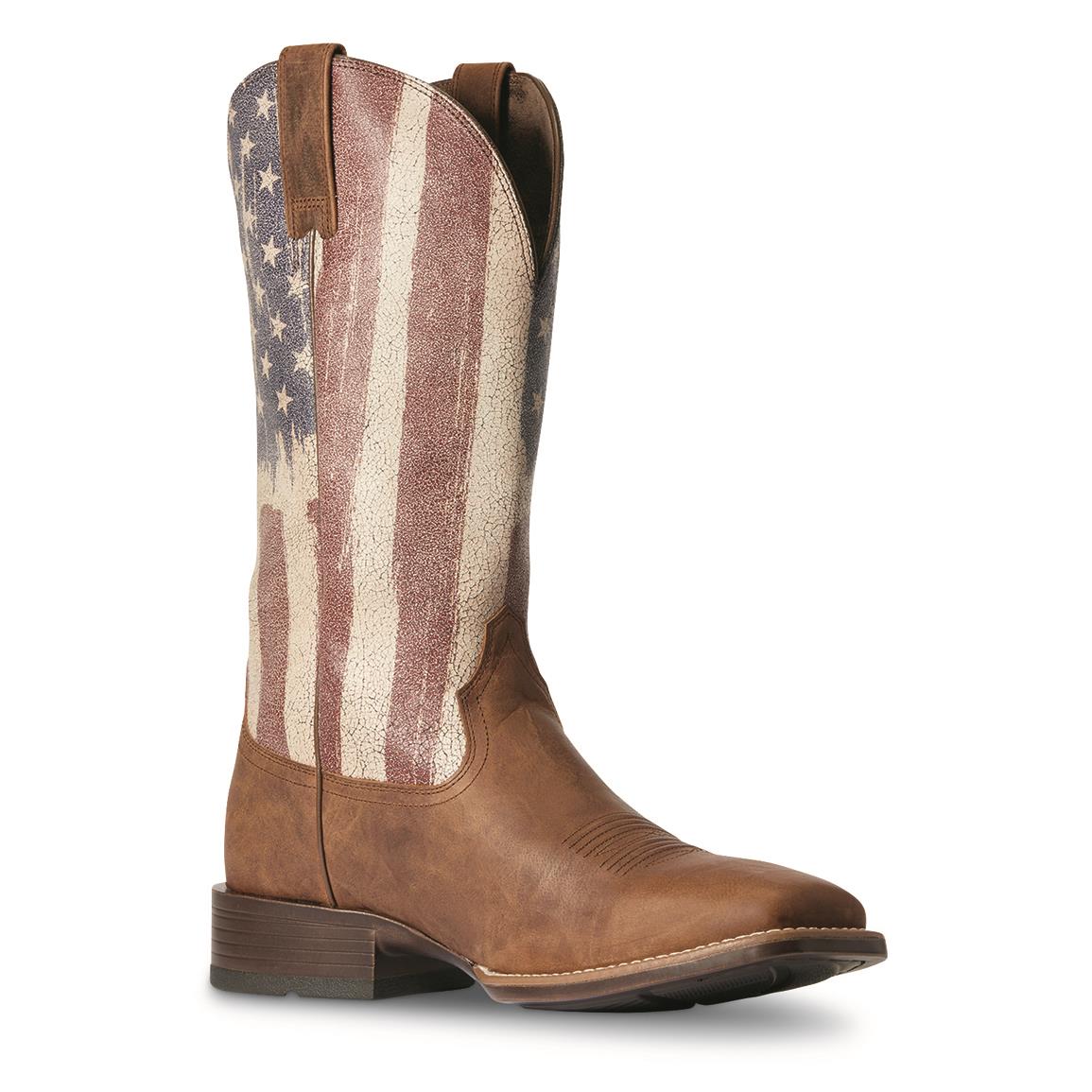 Ariat Men's Patriot Ultra Western Boots, Sorrel Crunch/american Flag