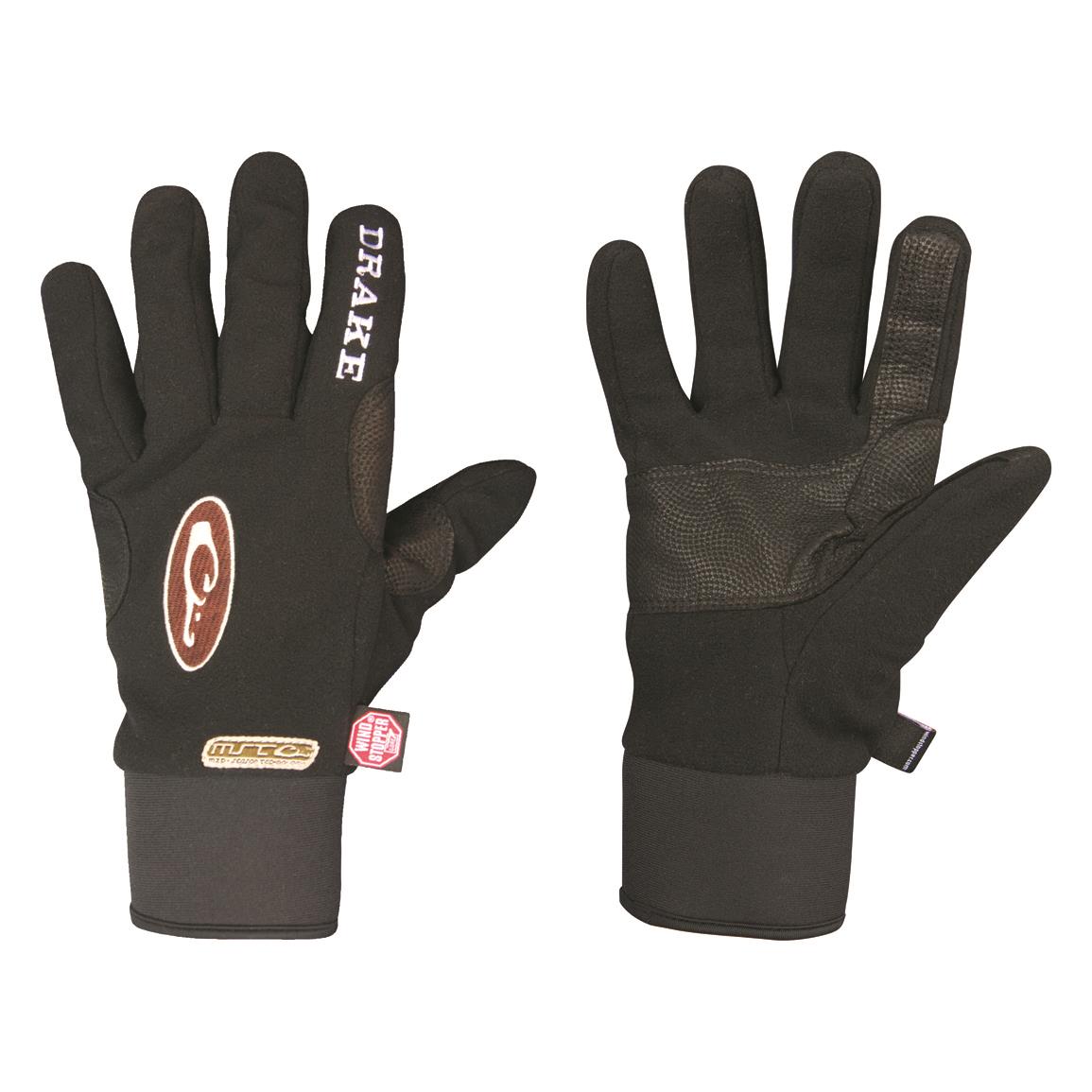 Drake Waterfowl MST WINDSTOPPER Fleece Shooter's Gloves, Black