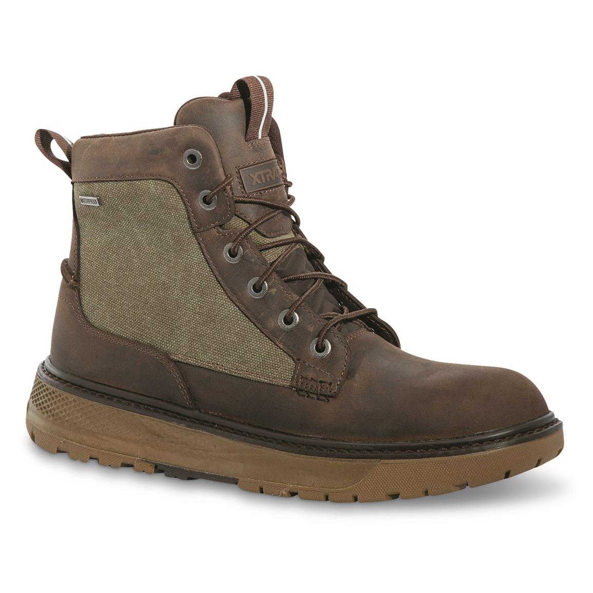 XTRATUF Men's Bristol Bay Waterproof Leather/Canvas Boots, Brown
