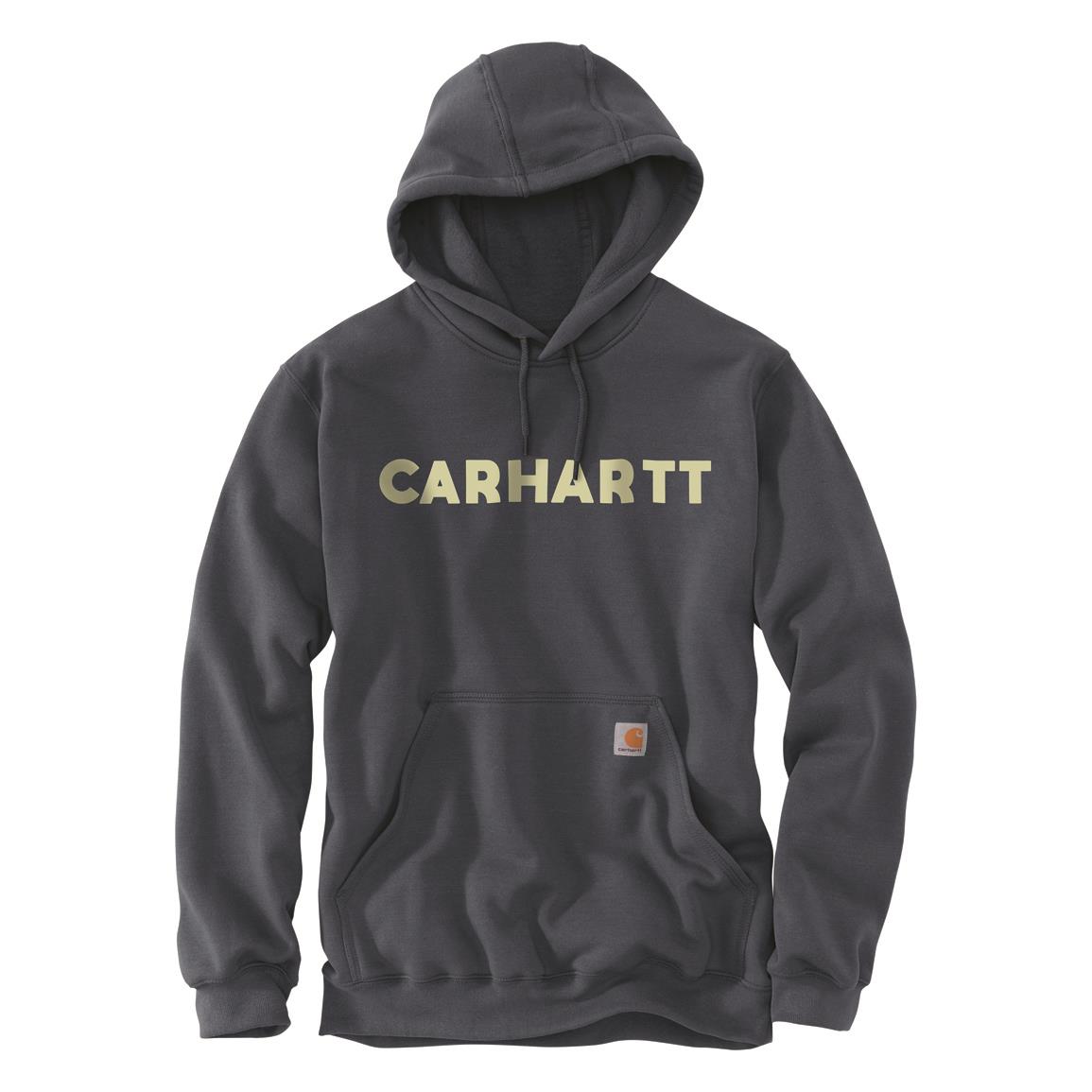 Carhartt Front Logo Fleece Hoodie, Bluestone