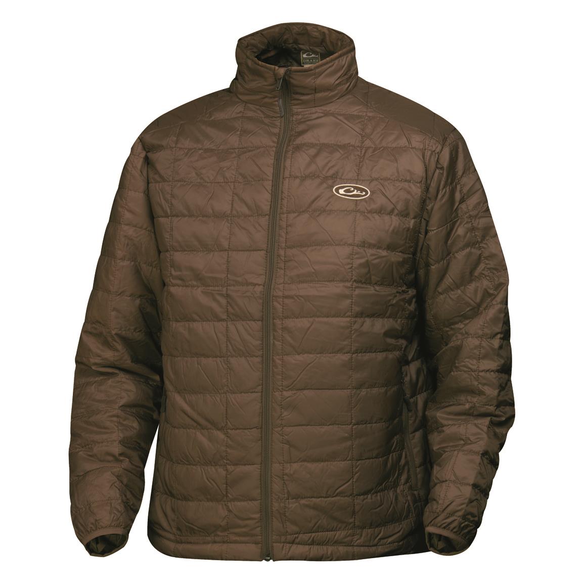 Drake Clothing Company Men's MST Synthetic Down Pac Jacket, Brown