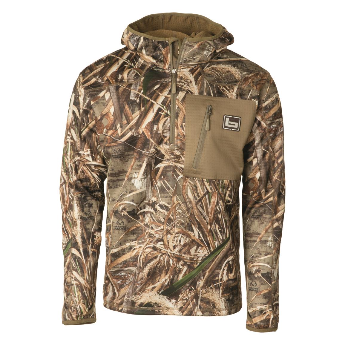 Banded Mid-Layer Fleece Quarter-Zip Pullover Hoodie, Realtree MAX-5®