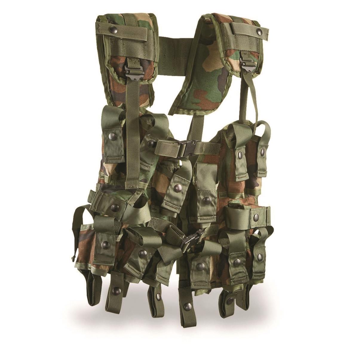 U.S. Military Surplus 40mm Grenade Carrier Vest, New, Woodland
