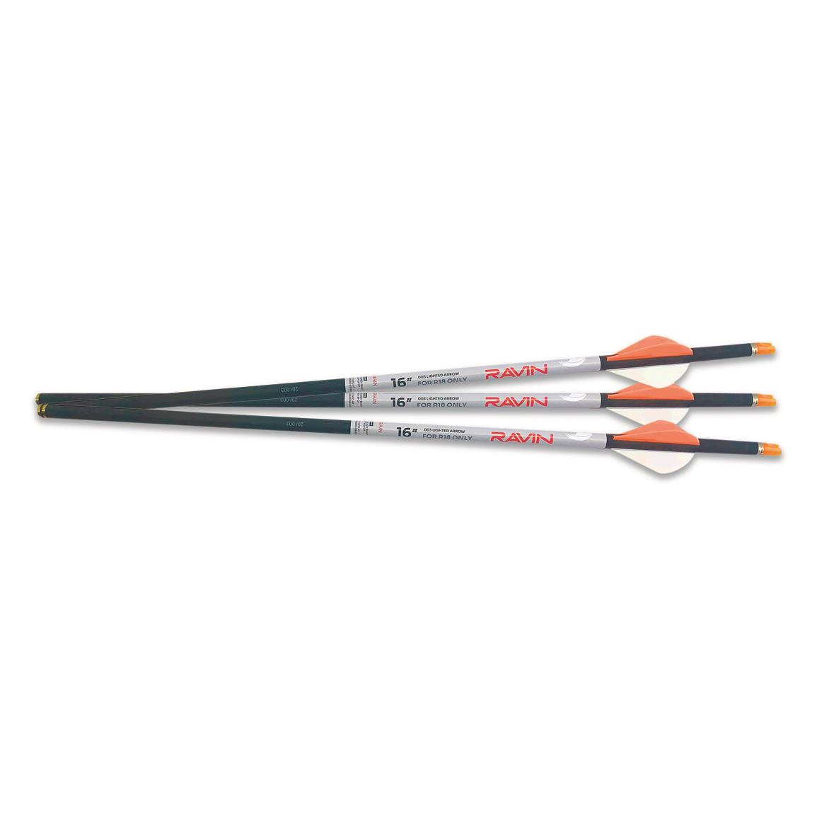 Ravin R18 .003" Match-Grade Lighted Crossbow Arrows, 350 Grain, 3 Pack