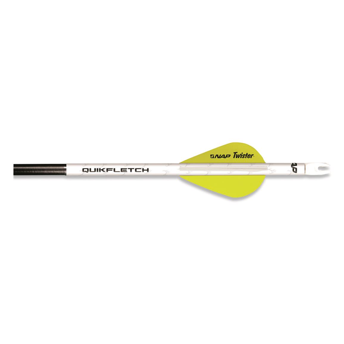 NAP Quikfletch 2" Twister Vanes, 6 Pack, Yellow