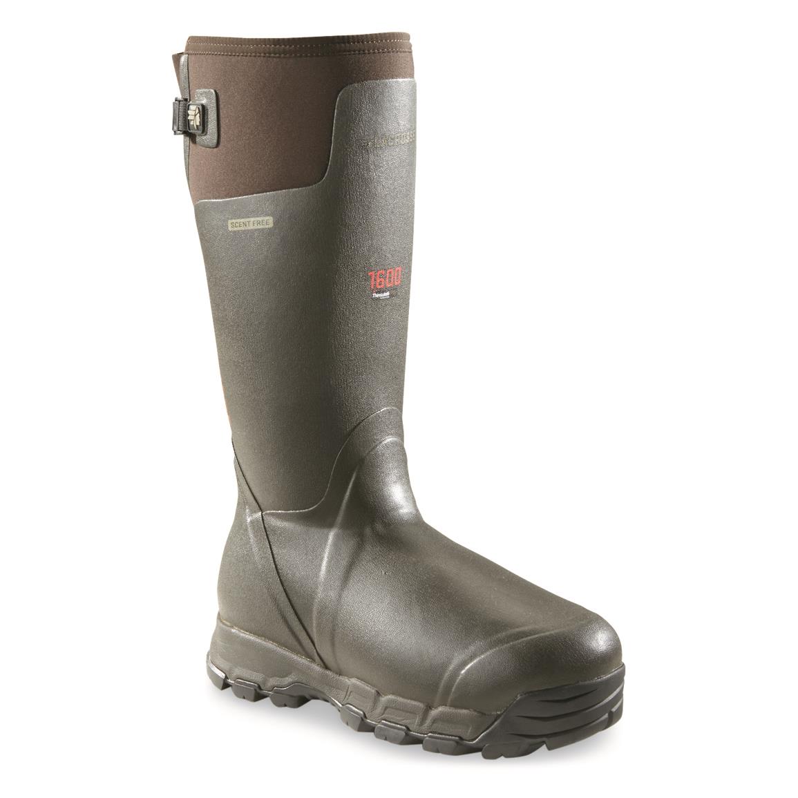 LaCrosse Men's Alphaburly Pro 18" Waterproof Insulated Hunting Boots, 1,600 Gram, Brown/Black, Brown
