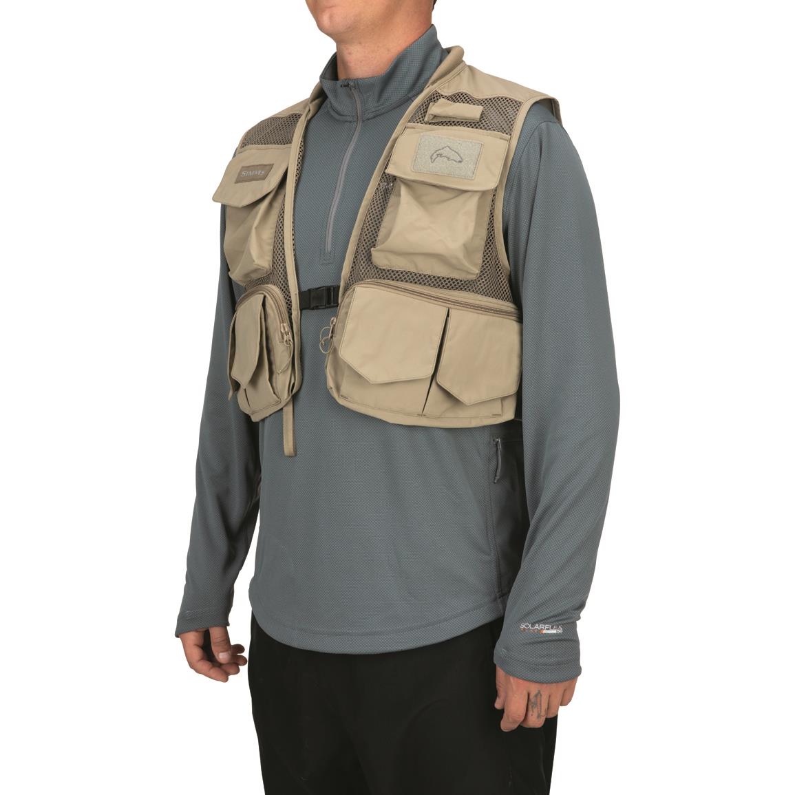 Simms Tributary Fishing Vest, Tan