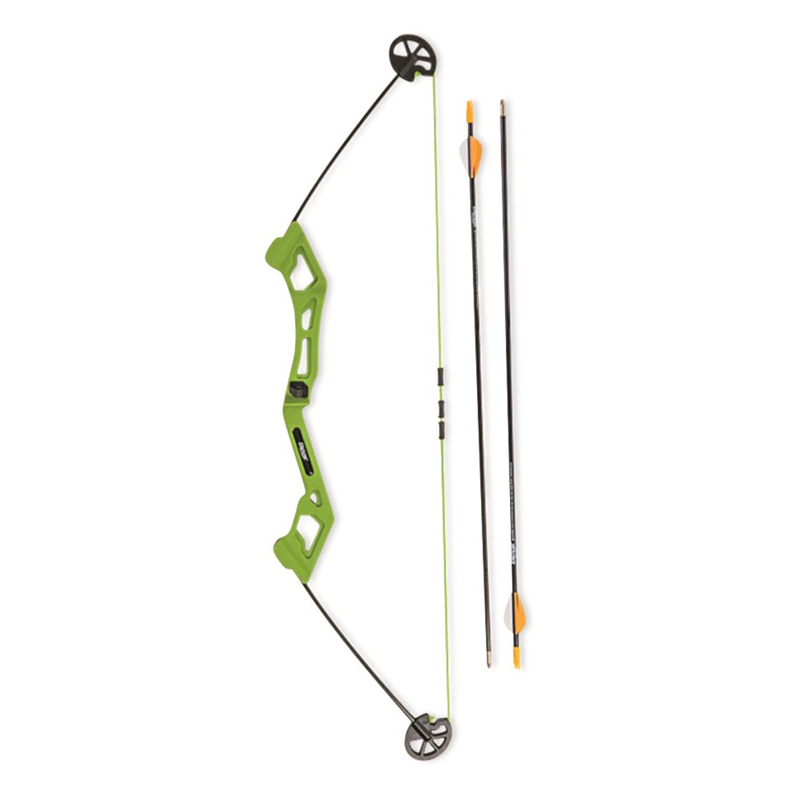 Bear Archery Valiant Youth Compound Bow Set, 16.5-lb. Draw Weight, Right Hand, Flo Green