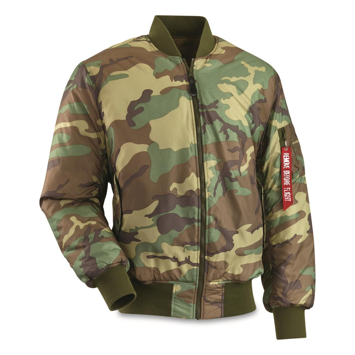 Brooklyn Armed Forces Woodland Ripstop MA-1 Bomber Jacket, Woodland