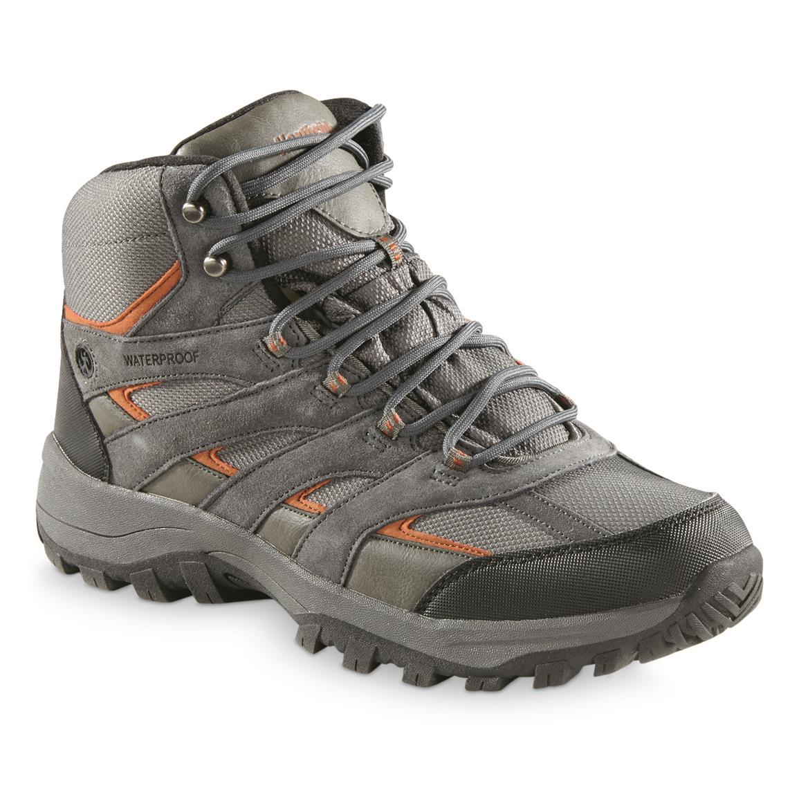 Northside Men's Gresham Waterproof Hiking Boots, Charcoal/orange