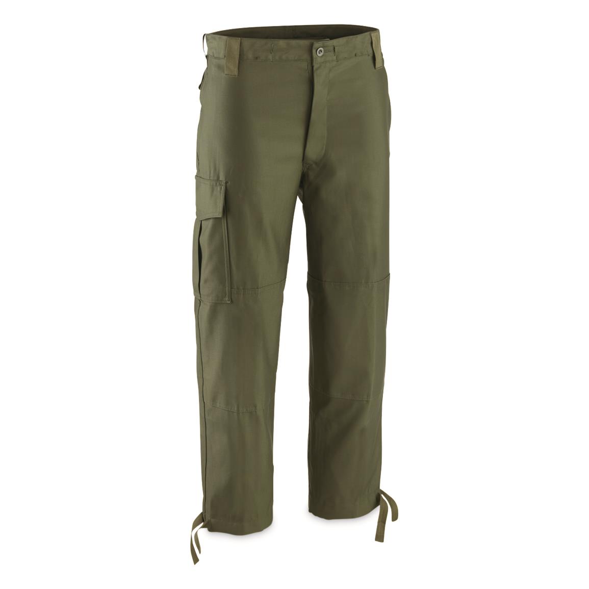 Belgian Military Surplus Olive Drab BDU Combat Pants, New, Olive Drab