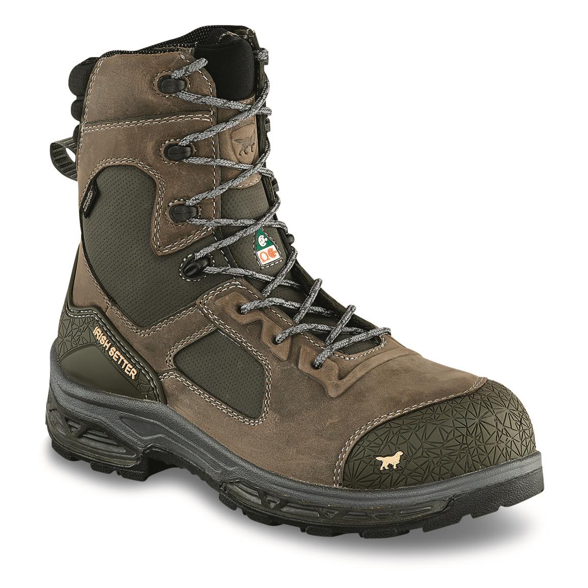 Irish Setter Men's Kasota Waterproof 8" Safety Toe Work Boots, Mud