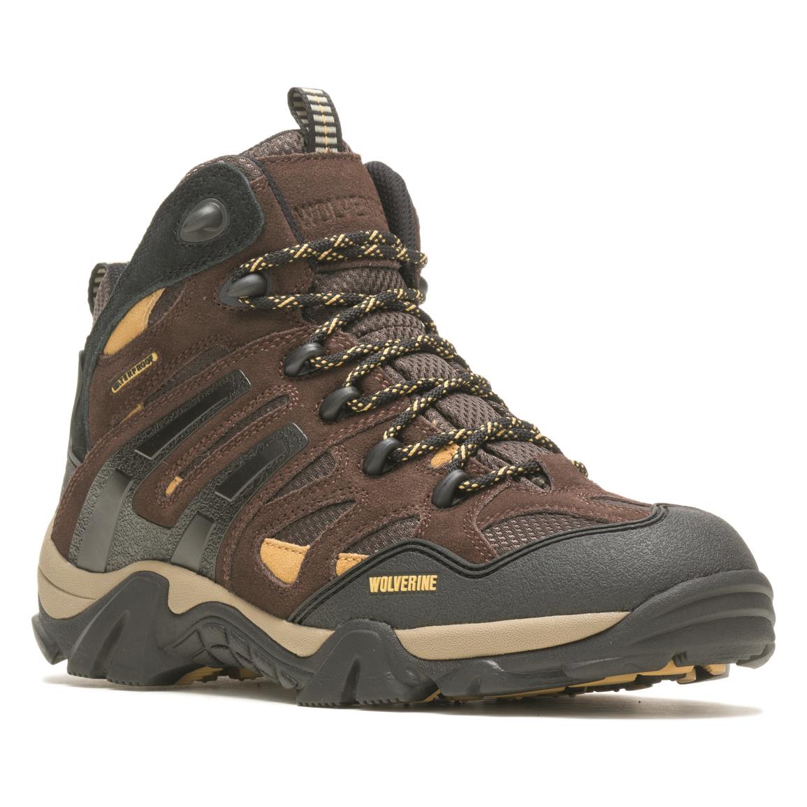 Wolverine Men's Wilderness Waterproof Hiking Boots, Chocolate Brown