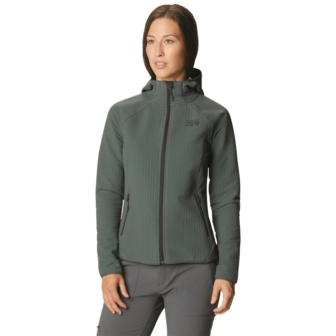 Mountain Hardwear Women's Keele Grid Hoody Jacket, Black Spruce