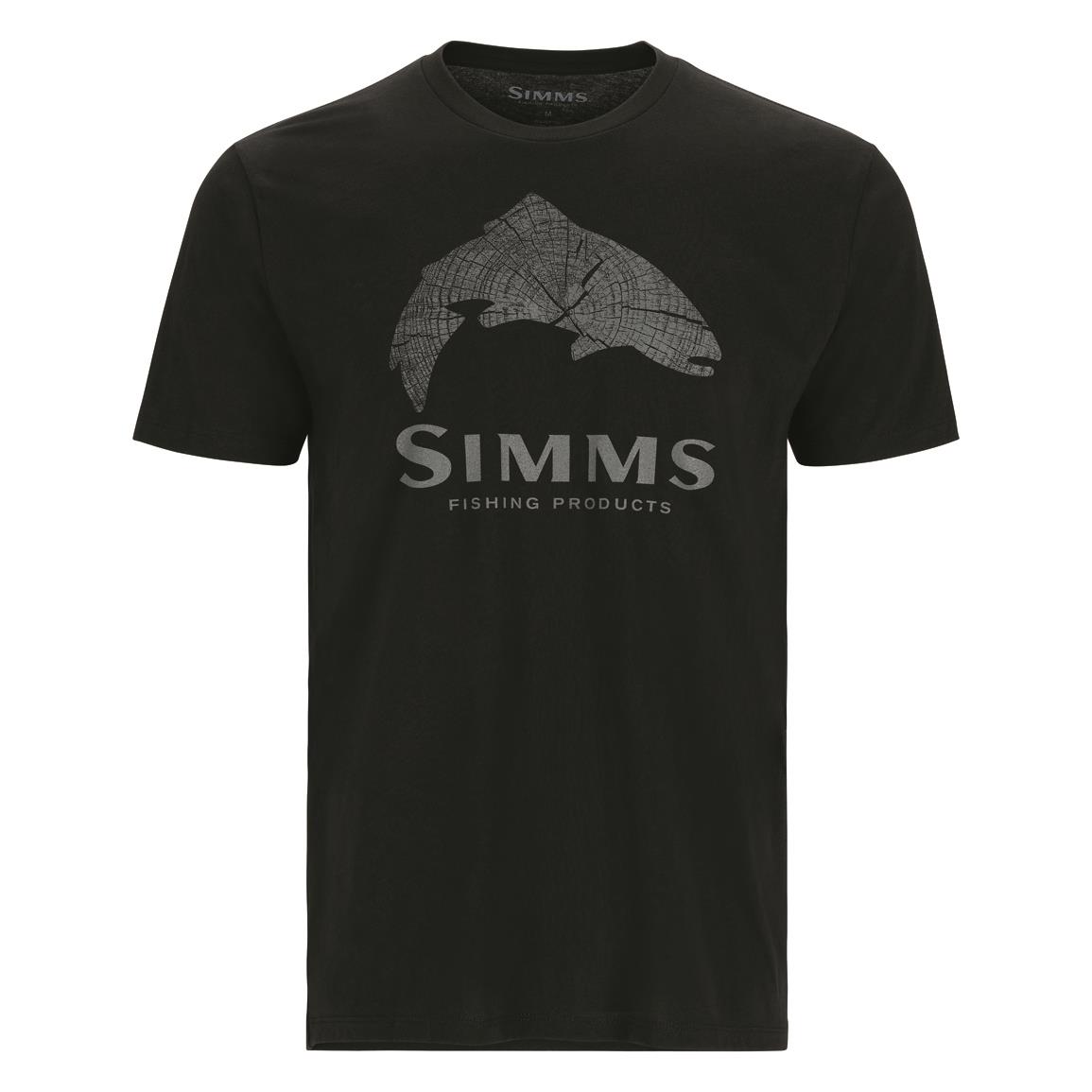 Simms Men's Wood Trout Shirt, Black