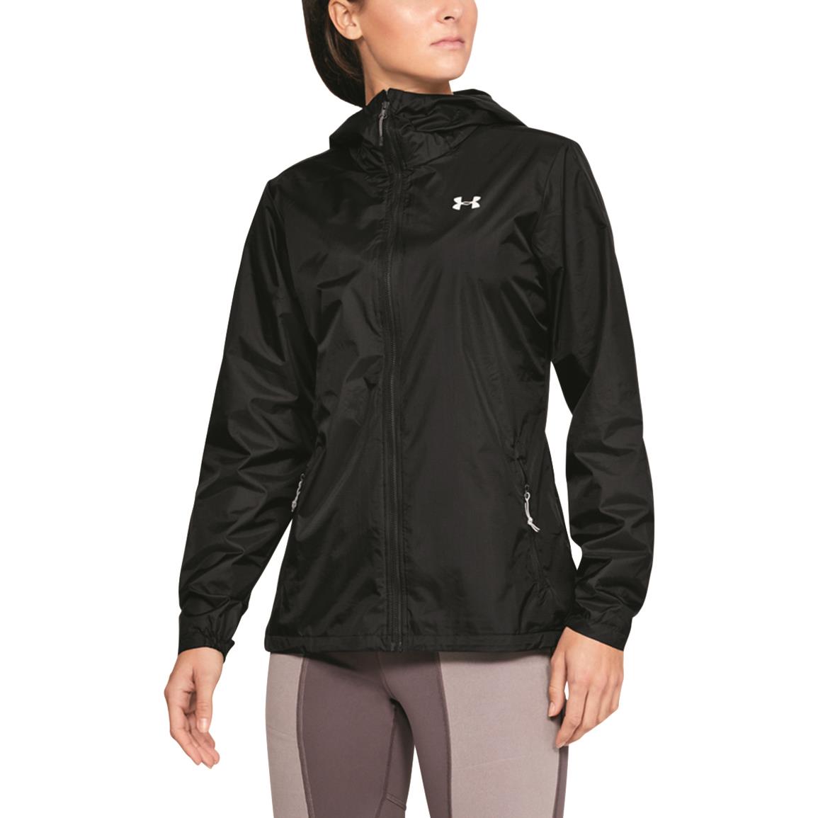 Under Armour® Women's Forefront Waterproof Rain Jacket, Black/ghost Gray