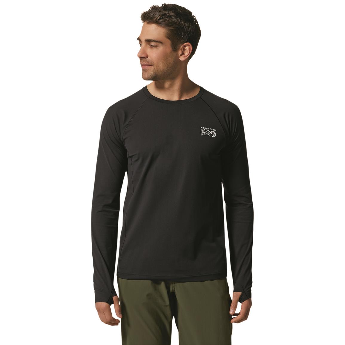Mountain Hardwear Stretch Long Sleeve Crew Shirt, Black