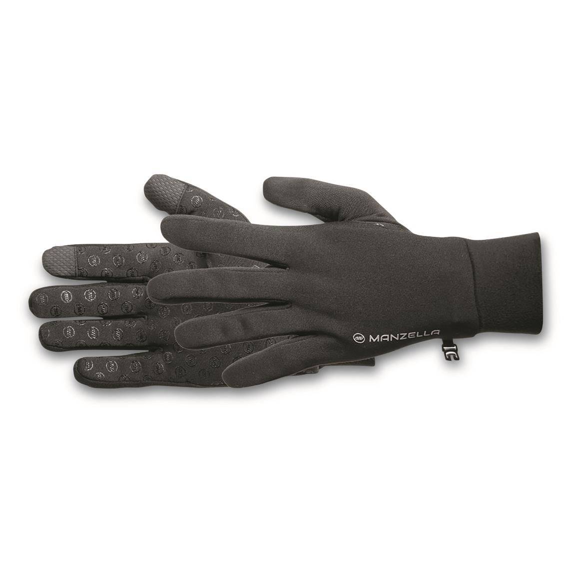 Manzella Power Stretch Ultra TouchTip Gloves, Black