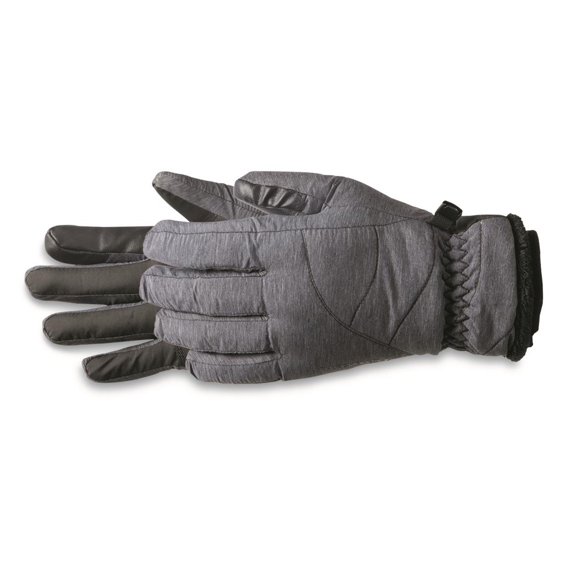 Manzella Women's Marlow TouchTip Waterproof Insulated Ski Gloves, Black Heather
