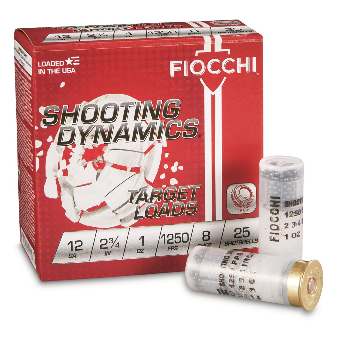 Fiocchi Shooting Dynamics Target Loads, 12 Gauge, 2 3/4", 1 oz., 250 Rounds