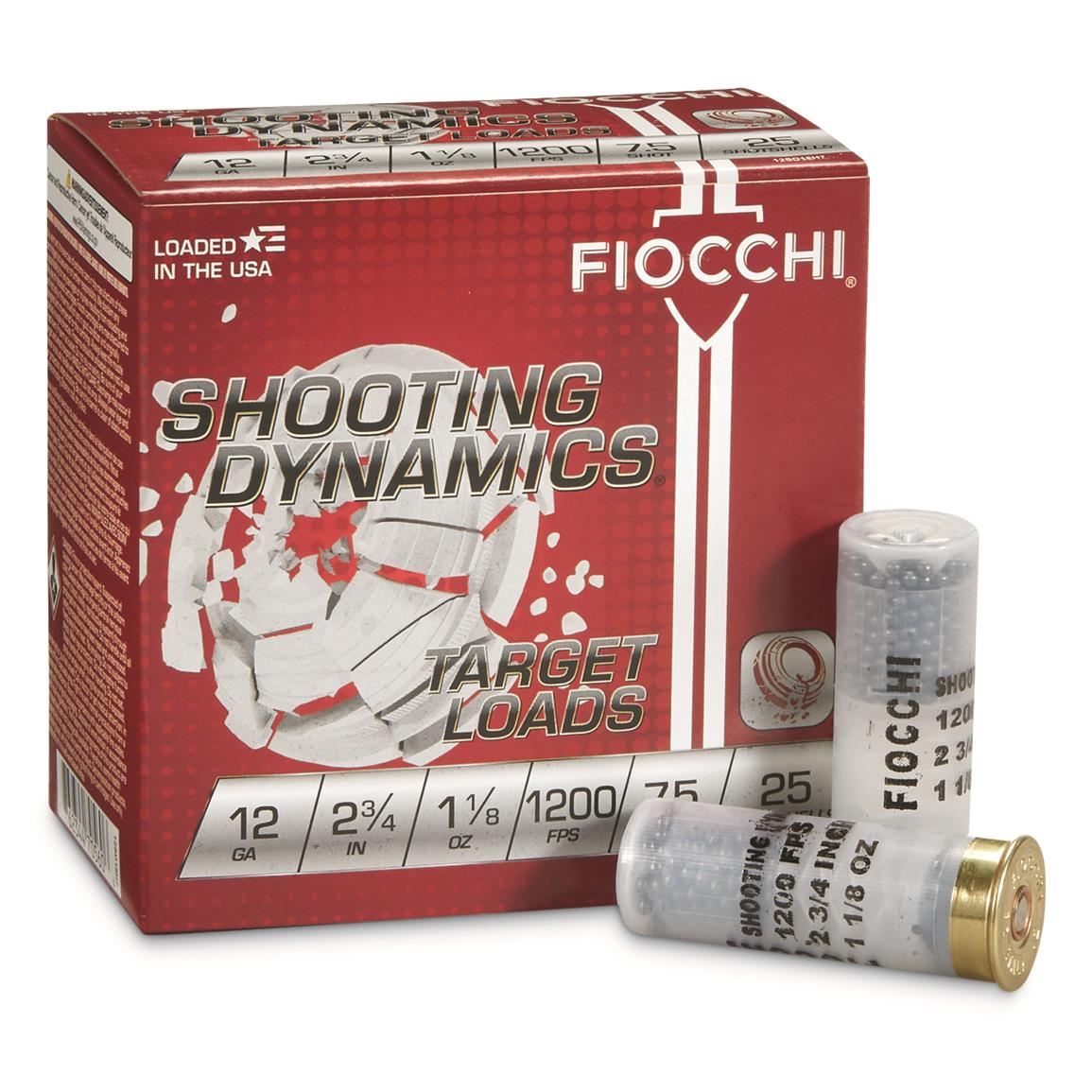 Fiocchi Shooting Dynamics, 12 Gauge Ammo, 2 3/4", 1 1/8 oz., 250 Rounds