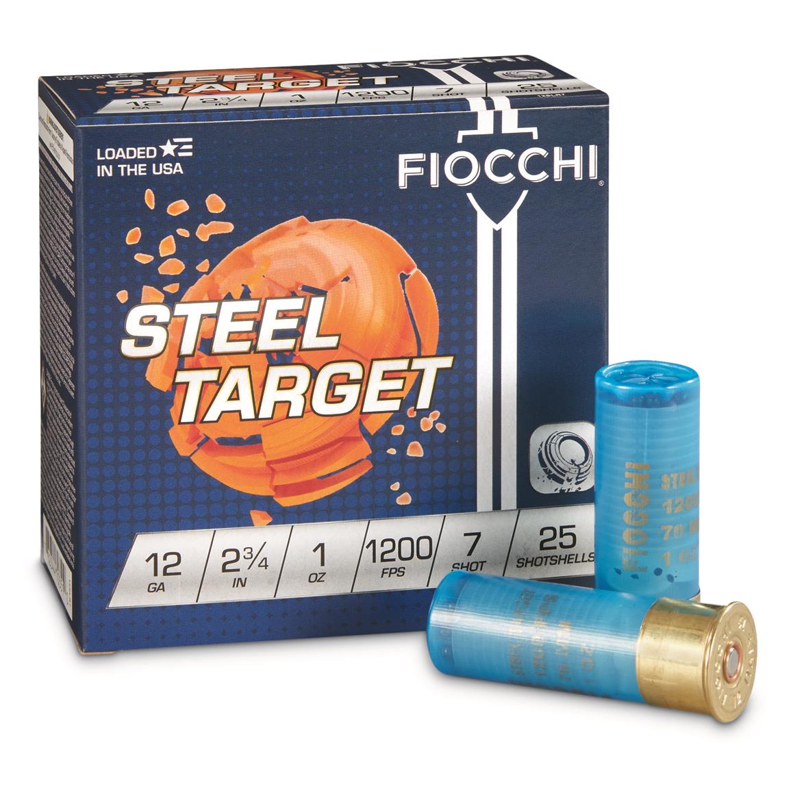 Fiocchi Target 12SLR7, 12 Gauge Ammo, 2 3/4", 1 oz. Steel Shot, 250 Rounds
