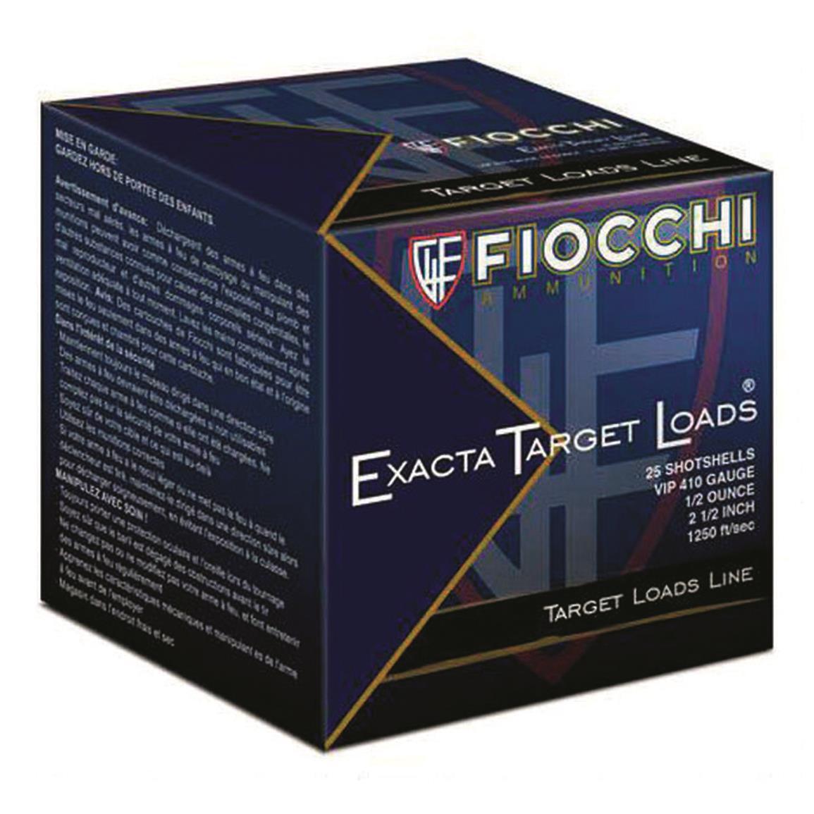 Fiocchi Exacta Target Loads, .410 Bore, 2 1/2", 1/2 oz., 250 Rounds