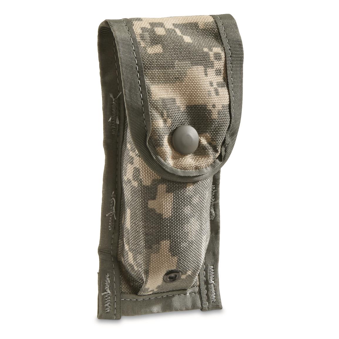 U.S. Military Surplus 9mm Single Mag Pouches, 2 Pack, New, ACU