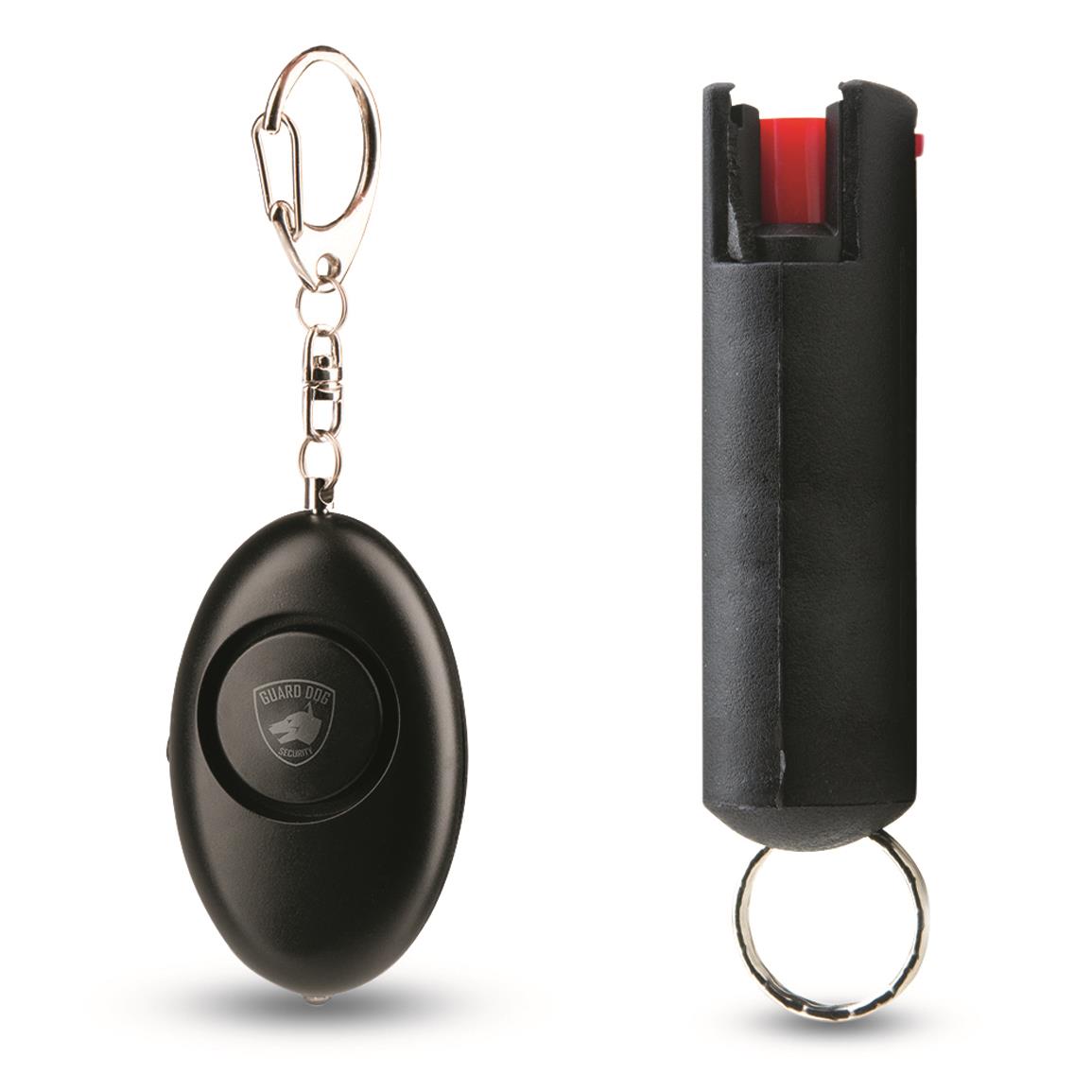 Guard Dog Security Personal Alarm and Quick Action Pepper Spray, Black