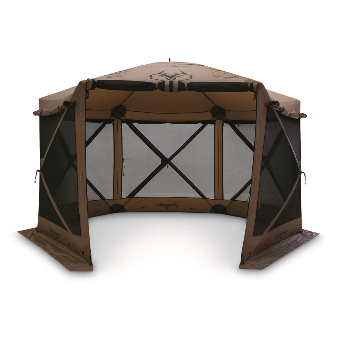 Gazelle G6 Deluxe 6-Sided Portable Screen Tent, Brown