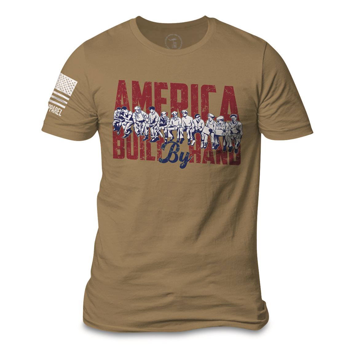 Nine Line Men's America Built By Hand Short Sleeve T-shirt, Coyote